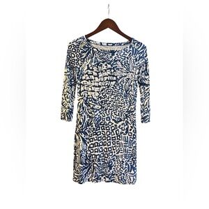 Lilly Pulitzer Blue Indigo Sophie Pineapple Knit Boat Neck Dress